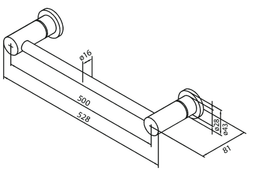 Damixa Towel Rail 500 mm Steel PVD 483044600