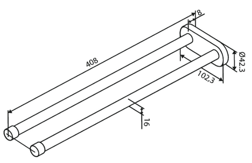 Damixa Towel Rod 400 mm Steel PVD 483424600