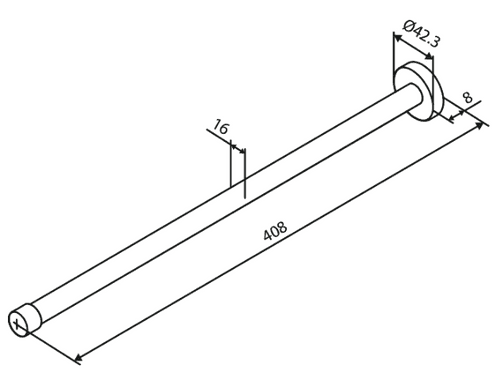 Damixa Towel Rod Single 400 MM Steel PVD 483414600