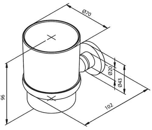 Damixa Tumbler and Holder Chrome 483080000