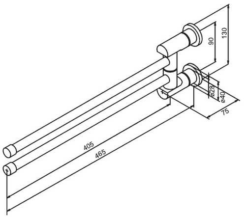 Damixa Twin Swivel Towel Rail Chrome 483220000