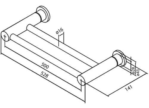 Damixa Twin Towel Rail 500 mm Chrome 483130000
