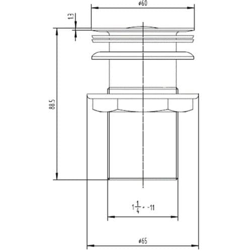 Deva 1 1/4" Basin Unslotted Press Top Waste Brushed Brass WST12BB
