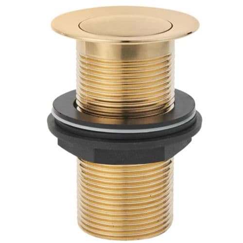 Deva 1 1/4" Basin Unslotted Press Top Waste Brushed Brass WST12BB