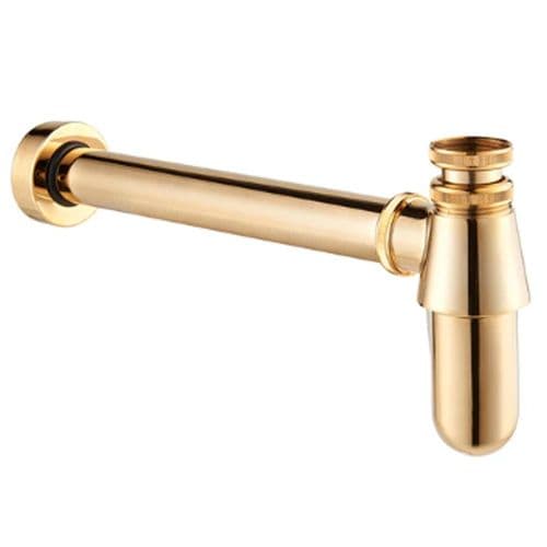 Deva 1 1/4" Bottle Trap With Wall Extension Gold TCP625/501