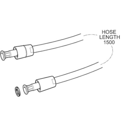 Deva 1.5m Smooth Hose Standard Bore Chrome HOS1.5PVS07