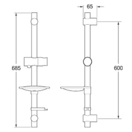 Deva Adjustable Riser Rail Chrome SPE15
