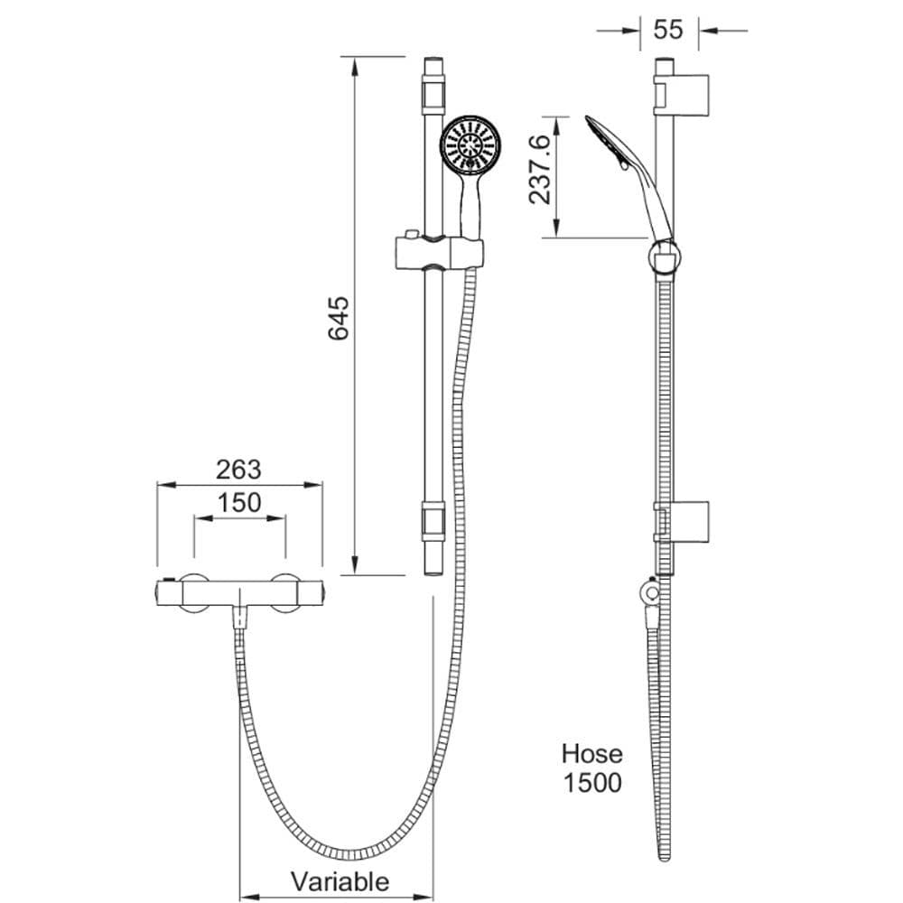 Deva Kestrel MK2 Cool To Touch Bar Shower With Multi Mode Kit Chrome ...