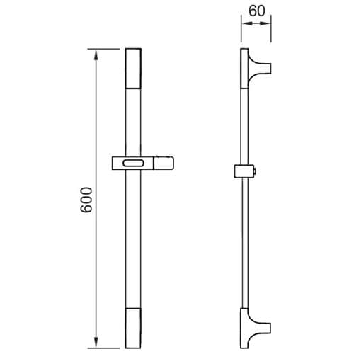 Deva Riser Rail Chrome RR04CP