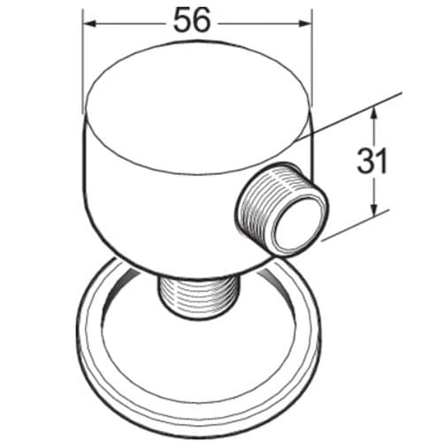 Deva Round Wall Union Chrome SPE01