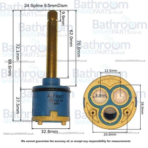 Diverter Cartridge For 2-Way 2-Handle Cvc Concealed Shower Valve ABSP-10-0012