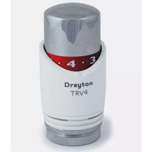 Drayton TRV4 Control Head Classic White/Chrome 0725006
