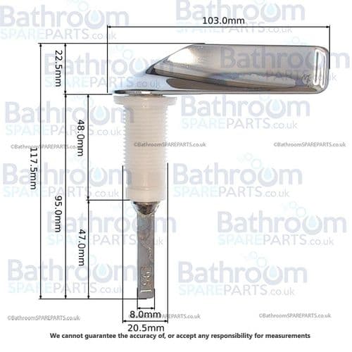 Dudley Chrome Platted front level assembly metal 95mm spindle 317814