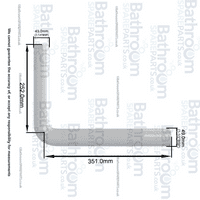 Dudley Flushbend 390 x 290 mm Tapered 51 - 41mm White 322326