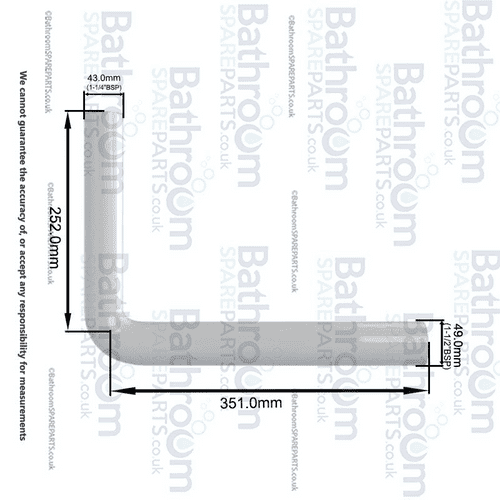 Dudley Flushbend 390 x 290 mm Tapered 51 - 41mm White 322326