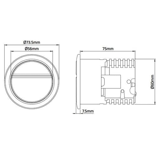 Dudley Geo Chrome Push Button 372937