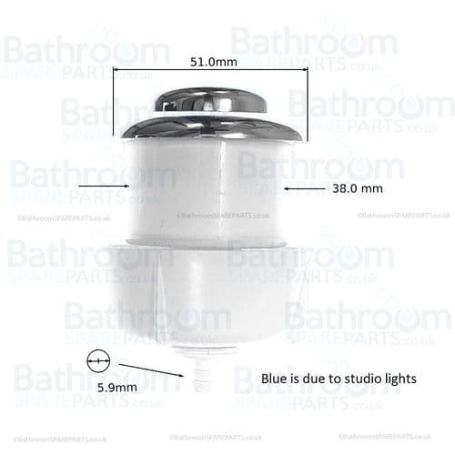 Dudley Royal 51mm Single Flush Chrome Plated Push Button Air Operated 313621