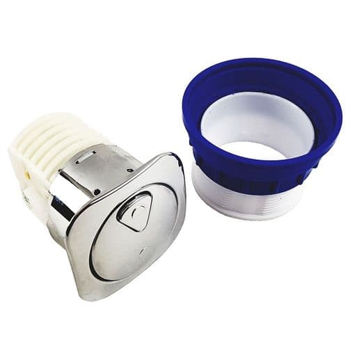 Dudley Vantage 73.5mm Dual Flush Square Chrome Plated Push Button Air Operated 318431