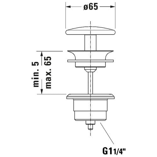 Duravit Anthracite Matt 65mm Slotted Waste 0050781300