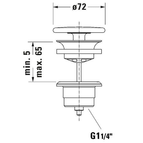 Duravit Anthracite Matt Ceramic Washbasin 72mm Slotted Waste 0050751300