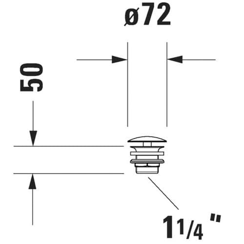 Duravit Brushed Bronze Basin Continuous Flow Chrome Waste 0050240400