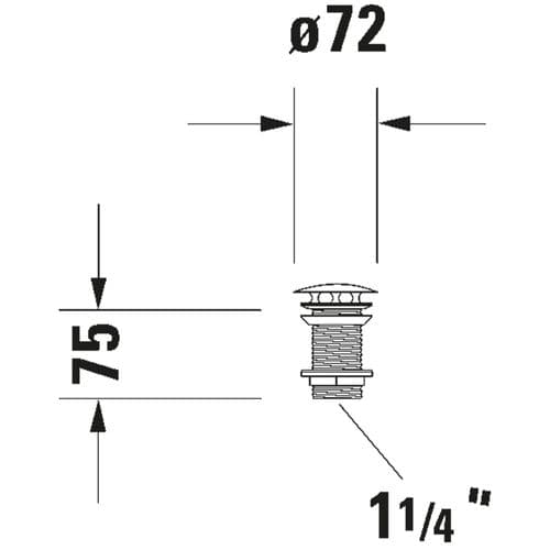 Duravit Brushed Stainless Steel Basin 72mm Slotted Waste 0050387000
