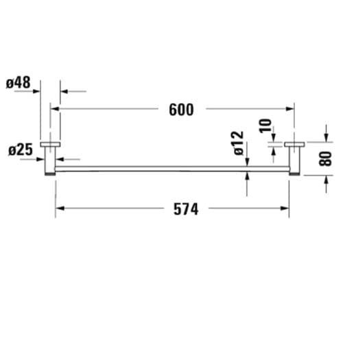 Duravit D-Code Bath Towel Rail Chrome 0099241000