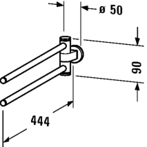 Duravit D-Code Chrome Towel Rail 445mm - 0099221000
