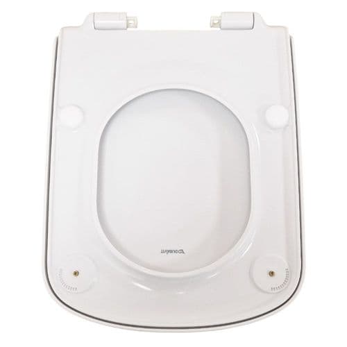 Duravit D-Code Elongated Soft Close Toilet Seat & Cover White 0060390000
