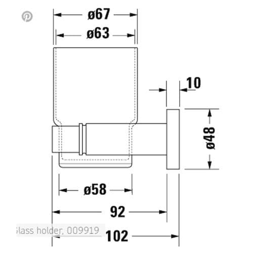 Duravit D-Code Glass Holder Chrome 0099191000