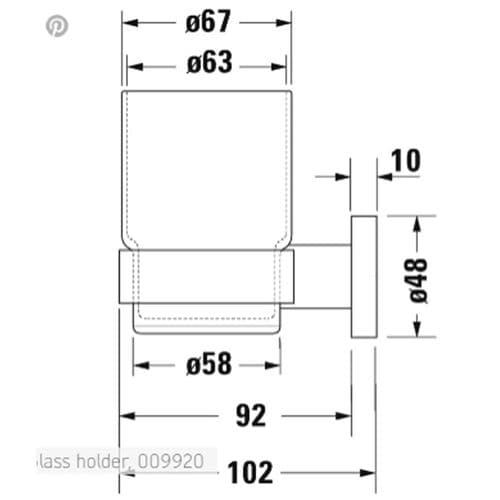 Duravit D-Code Glass Holder Chrome 0099201000