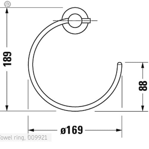 Duravit D-Code Towel Ring Chrome 0099211000