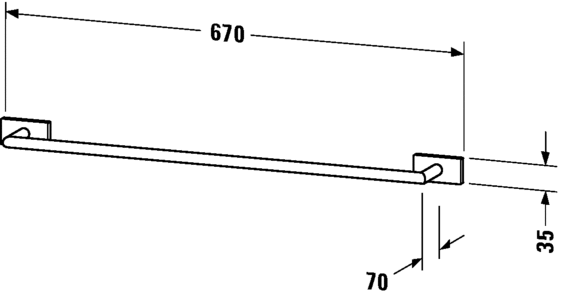 Duravit Karree 670mm Chrome Bath Towel Rail - 0099591000