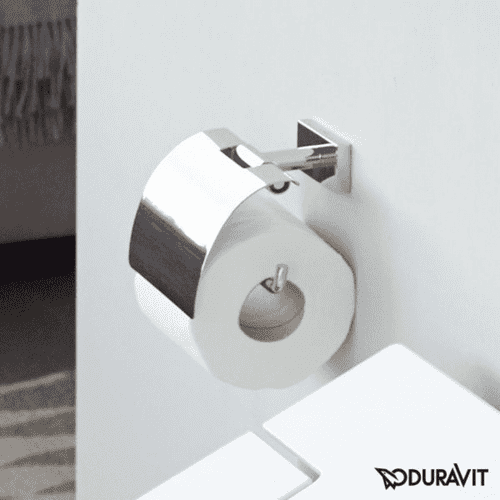 Duravit Karree Chrome Paper Holder with Cover - 0099551000