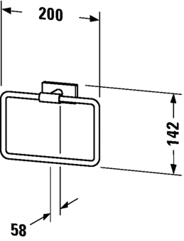 Duravit Karree Chrome Towel Ring - 0099611000