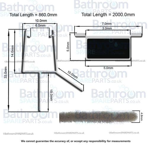 Duravit Open Space Bottom Door Seal 7901970