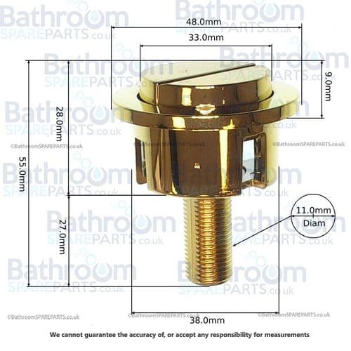 Duravit Polished Gold Flush Button 0074613400