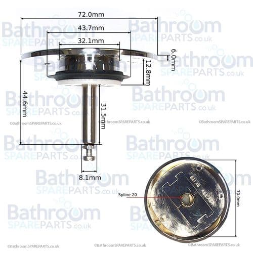 Duravit Replacement Standard Bath Waste Chrome Set 790594000001000