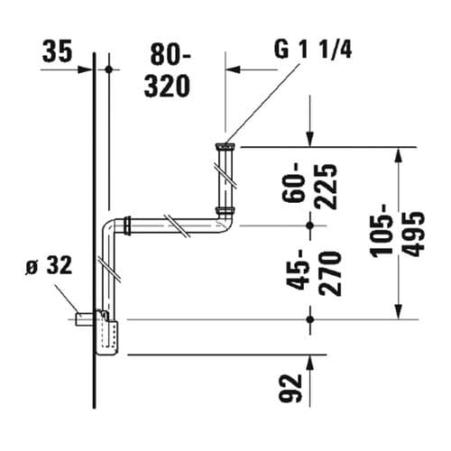 Duravit Space Saving Siphon 0050760000