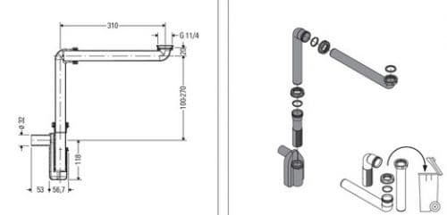 Duravit Space Saving Waste for Basin 50760000