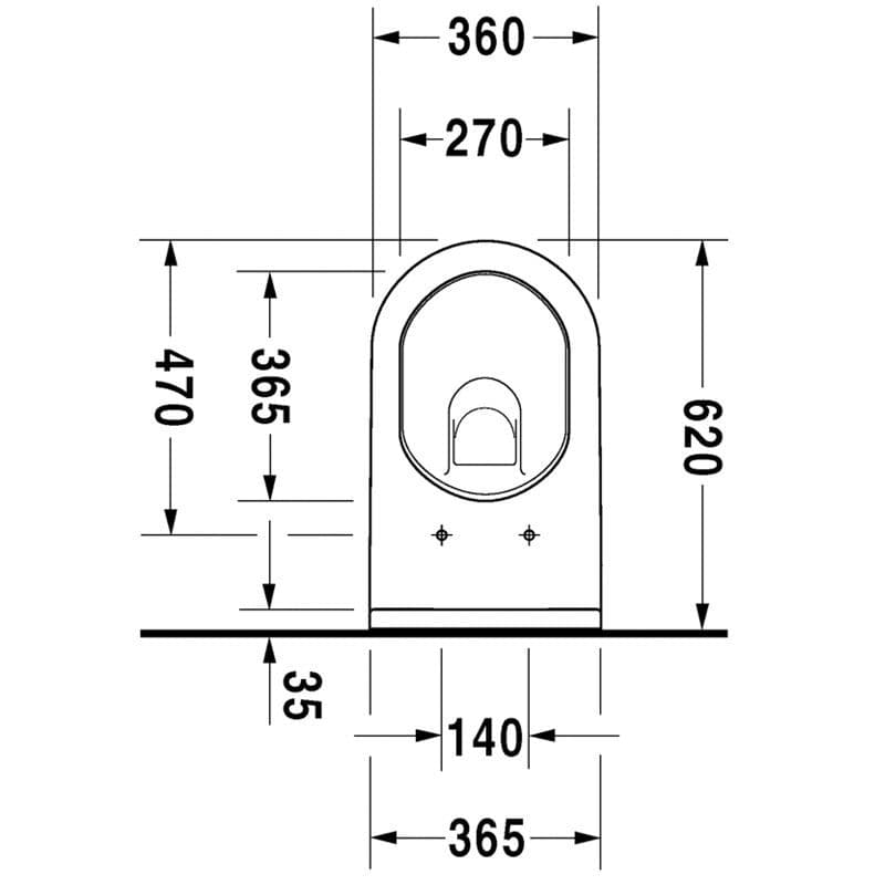 Duravit Starck 3 Wall-Mounted Toilet 620 - 222609
