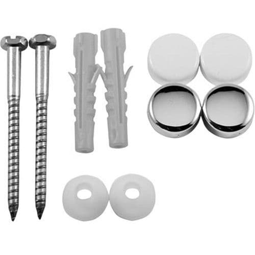 Duravit WC Fixing Kit - Chrome and White Caps - 0067011000