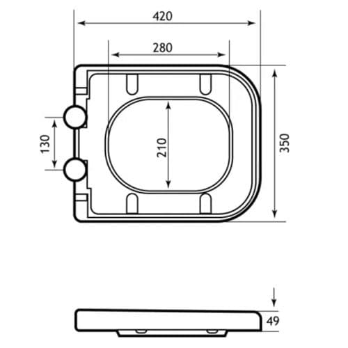 Eastbrook Bijou Square Soft Close Toilet Seat & Cover White 26.0070