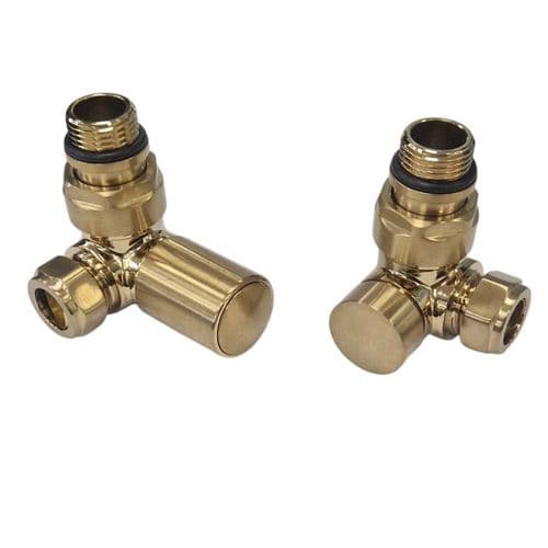 Eastbrook Brushed Brass Corner Radiator Valves Pair 41.0611