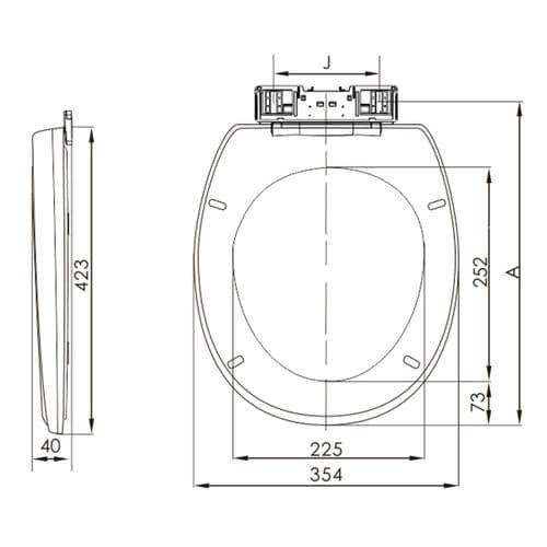 Eastbrook Loire Standard Close Toilet Seat & Cover White 40.0002