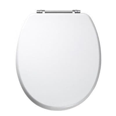 Eastbrook Sherwood Soft Close Toilet Seat & Cover Gloss White With Chrome Hinges 34.0128