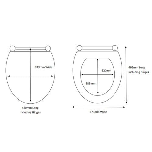 Eastbrook Sherwood Soft Close Toilet Seat & Cover With Chrome Hinges Gloss Black 34.01201