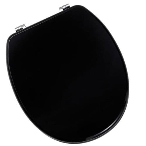 Eastbrook Sherwood Soft Close Toilet Seat & Cover With Chrome Hinges Gloss Black 34.01201