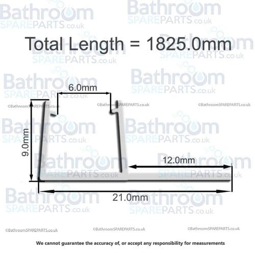 Eastbrook Slider/ Quad Door and Panel Vertical Seal 1825mm 58.903