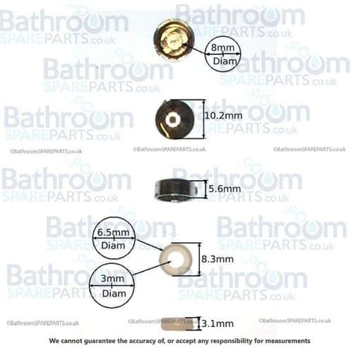 Eastbrook Volent Over Bath Screen Screw Cover Cap & Washer 58.963